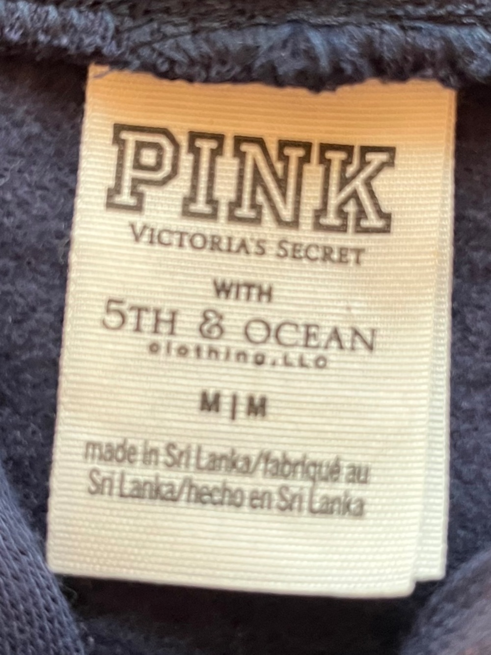 Pink by Victoria's Secret ZAGS Glitter Navy Hoodie Size M - Picture 5 of 7